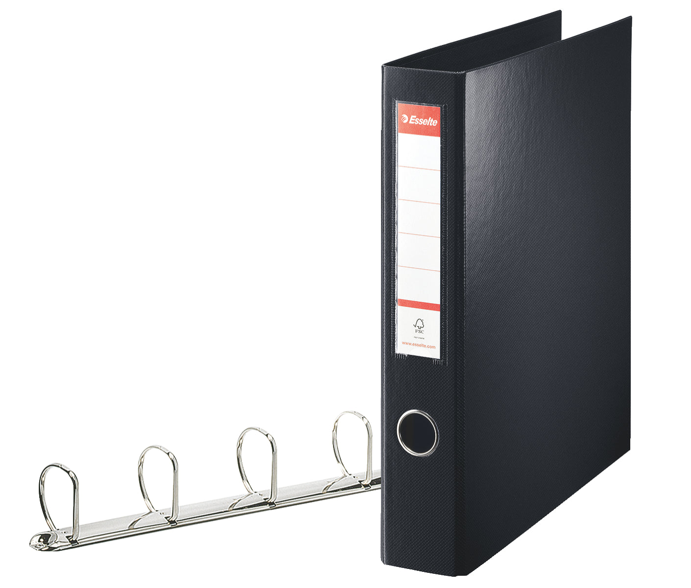 Esselte Standard Ring Binder Polypropylene 4 D-Ring A4 40mm Rings Black 82407