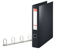 Esselte Standard Ring Binder Polypropylene 4 D-Ring A4 40mm Rings Black 82407
