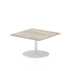Dynamic Italia 800mm Poseur Square Table Grey Oak Top 475mm High Leg ITL0333 DD