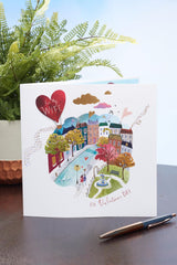 UK Greetings Valentine's Day Card For Wife - Cute Couple Scene Design