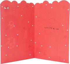 8th Football Birthday Card with Badge