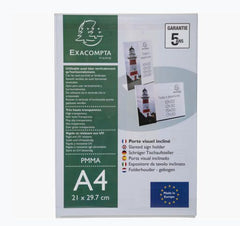 Exacompta Slanted Sign Holder A4 Clear Acrylic 84058D