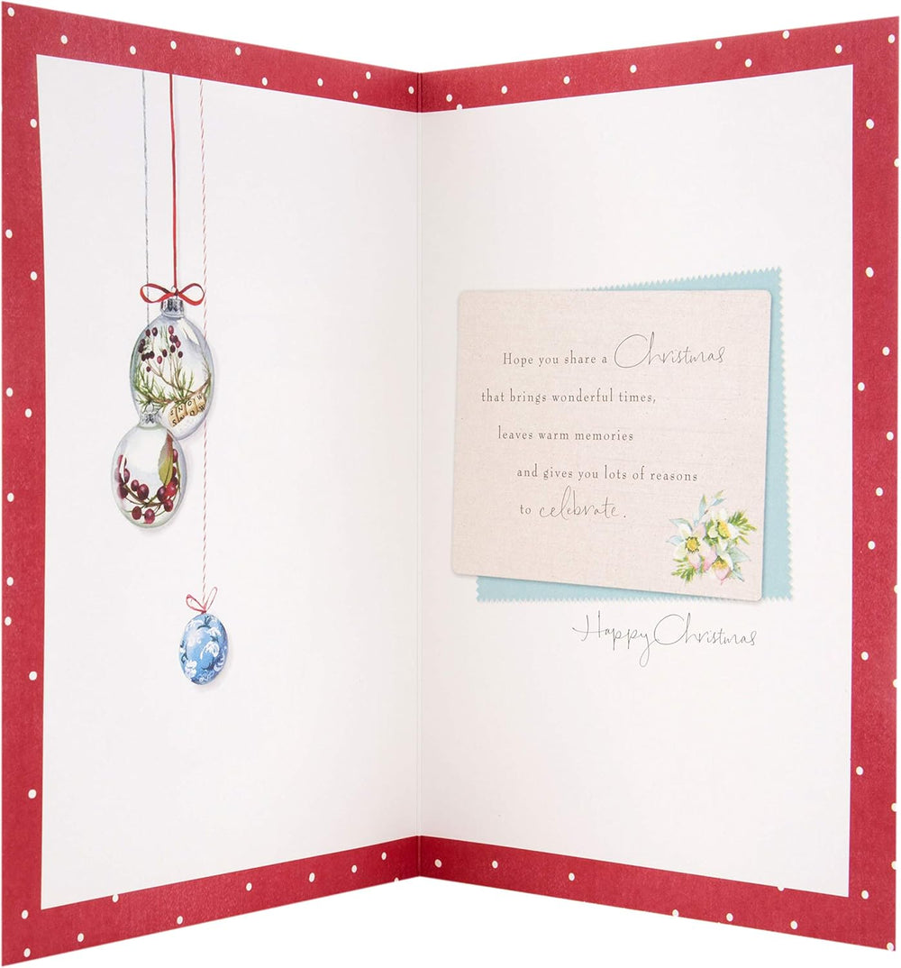 Mum and Dad Christmas Greeting Card with Heartfelt Festive Wishes and Warm Seasonal Design