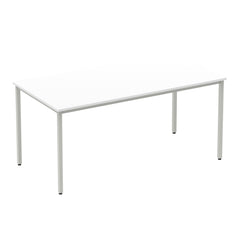 Impulse 1600mm Straight Table White Top Silver Box Frame Leg BF00117 DD