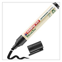 edding 22 EcoLine Permanent Marker Chisel Tip 1-5mm Line Black (Pack 10) - 4-22001