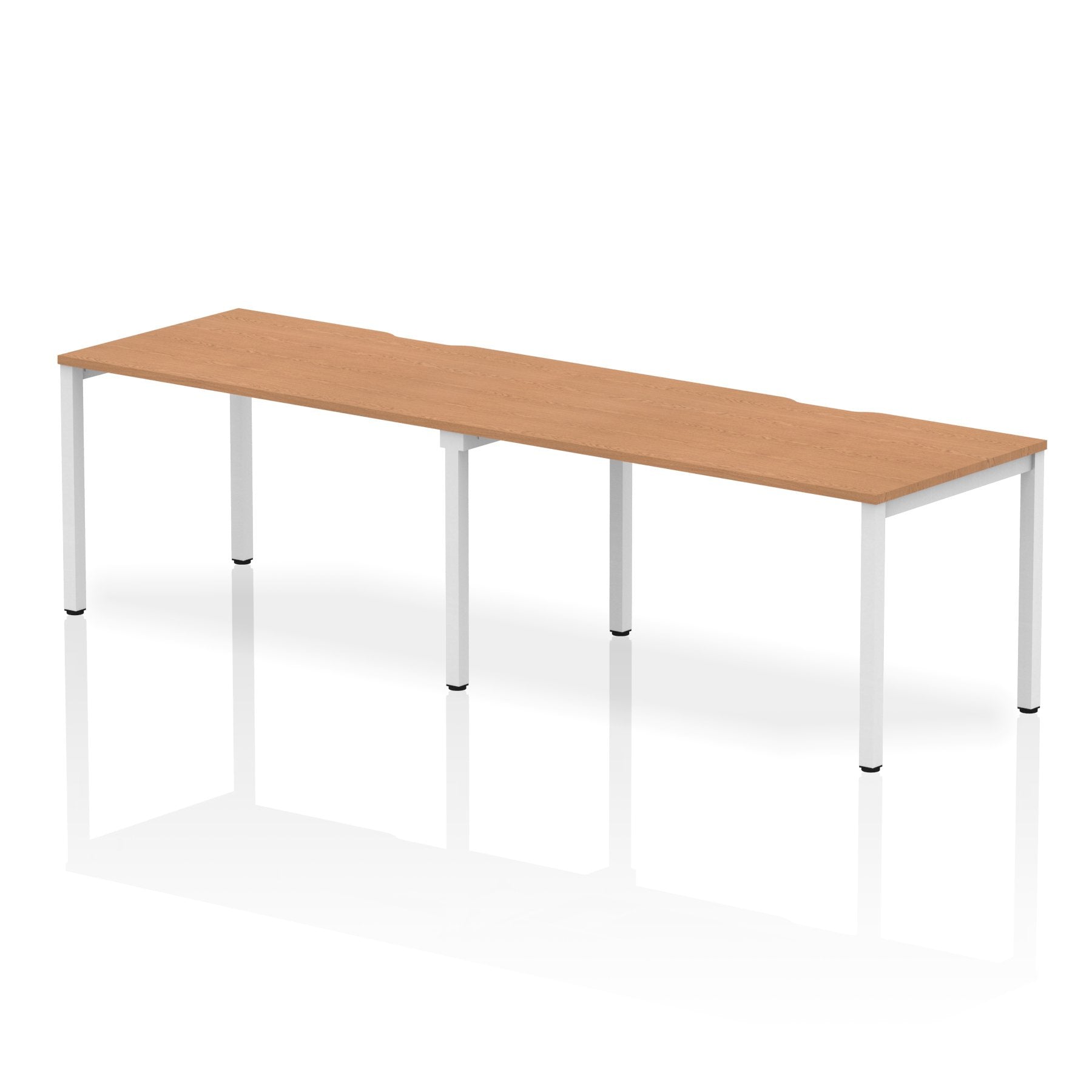 Dynamic Evolve Plus 1400mm Single Row 2 Person Desk Oak Top White Frame BE355 DD