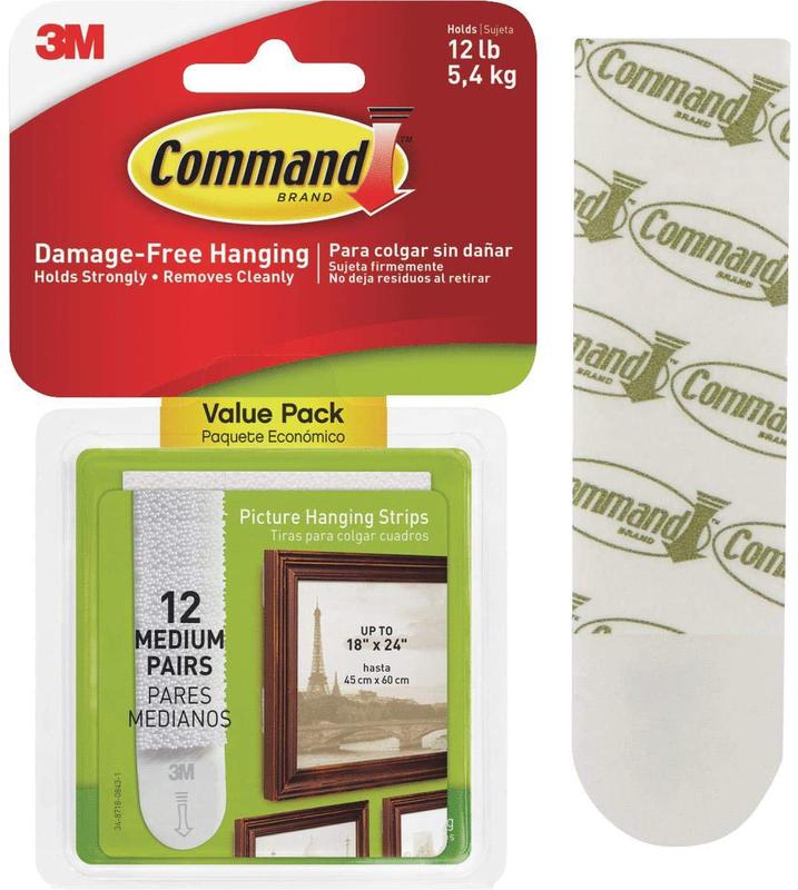 Command Pic Hang Strips Med PK12
