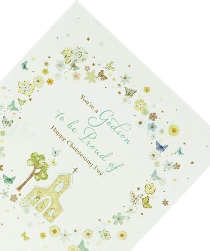 New Baby Boy Godson Christening Card