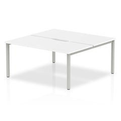 Evolve Plus 1600mm Back to Back 2 Person Desk White Top Silver Frame BE166 DD