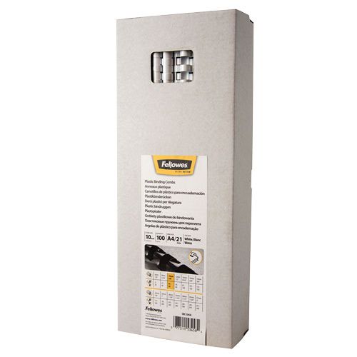 Fellowes Binding Comb A4 10mm White (Pack 100) 5345805