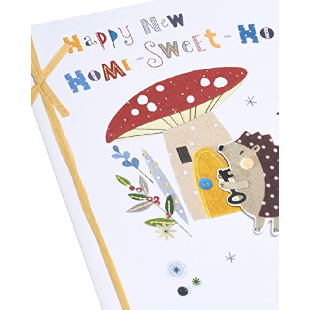 UK Greetings New Home Card For Him/Her/Friend With Envelope - Hedgehog Design