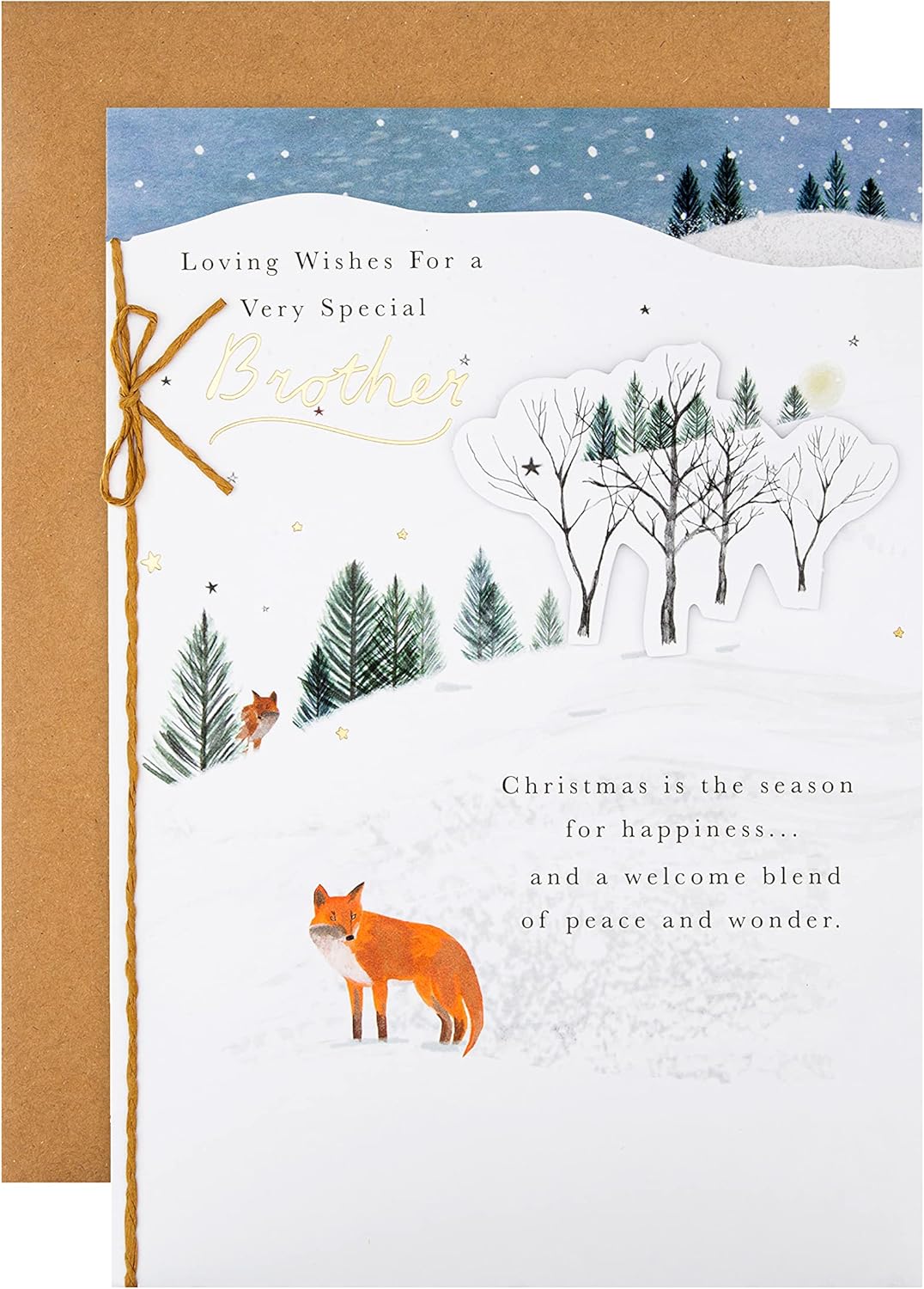 Christmas Greeting Card for Brother with Festive Seasonal Design and Heartfelt Wishes