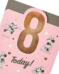 8th Birthday Card for Girl - Disney Birthday Card Age 8 - Minnie Mouse Birthay Card for Girl - Minnie Mouse 8th Birthday Card, Multi, (698269-0-1)
