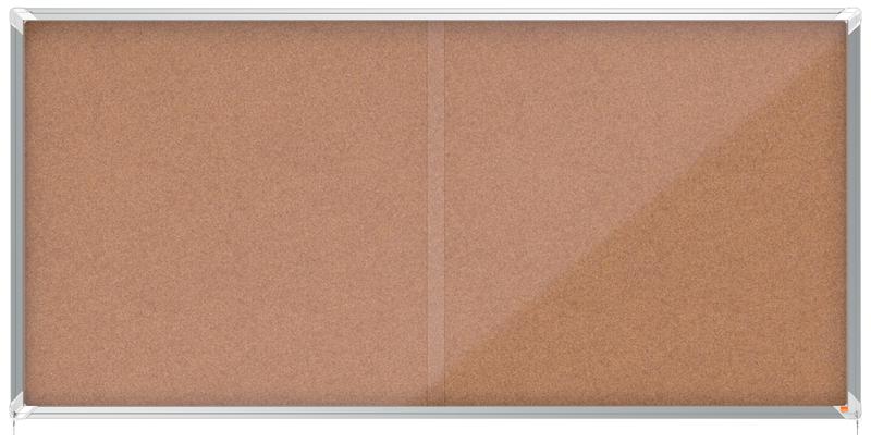 Nobo Premium Plus Cork Lockable Noticeboard Display Case 27 x A4 2000x970mm 1915333