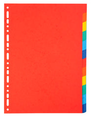 Exacompta Forever Recycled Divider 12 Part A4 220gsm Card Vivid Assorted Colours - 2012E