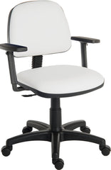 Ergo Blaster Medium Back PU Operator Office Chair with Height Adjustable Arms White - 1100PUWHI/0280 DD