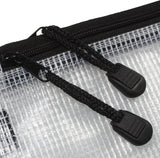 Eco-Eco Stationery clear flat pencil case made from 90% recycled materials, measuring 20x13cm, eco-friendly and durable.