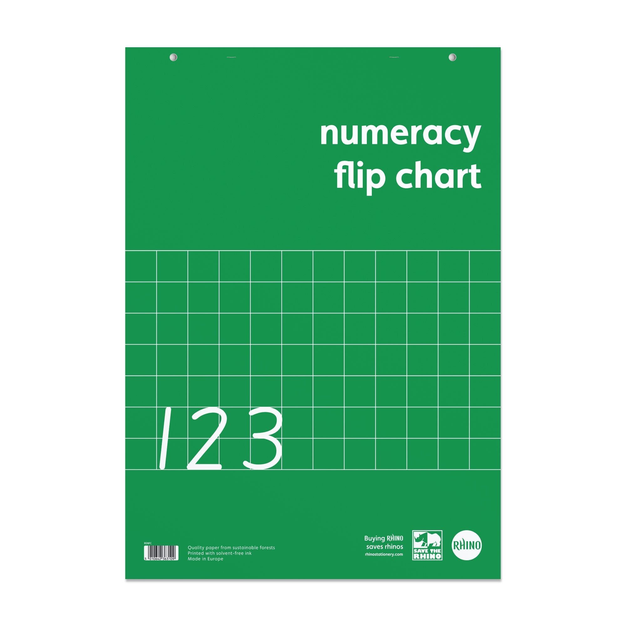 Rhino A1 Educational Numeracy Flipchart Pad 30 Leaf S50/B (Pack 5) - RENFC-2 DD