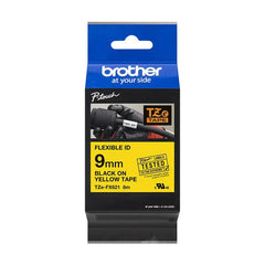 Brother Black On Yellow Label Tape 9mm x 8m - TZEFX621
