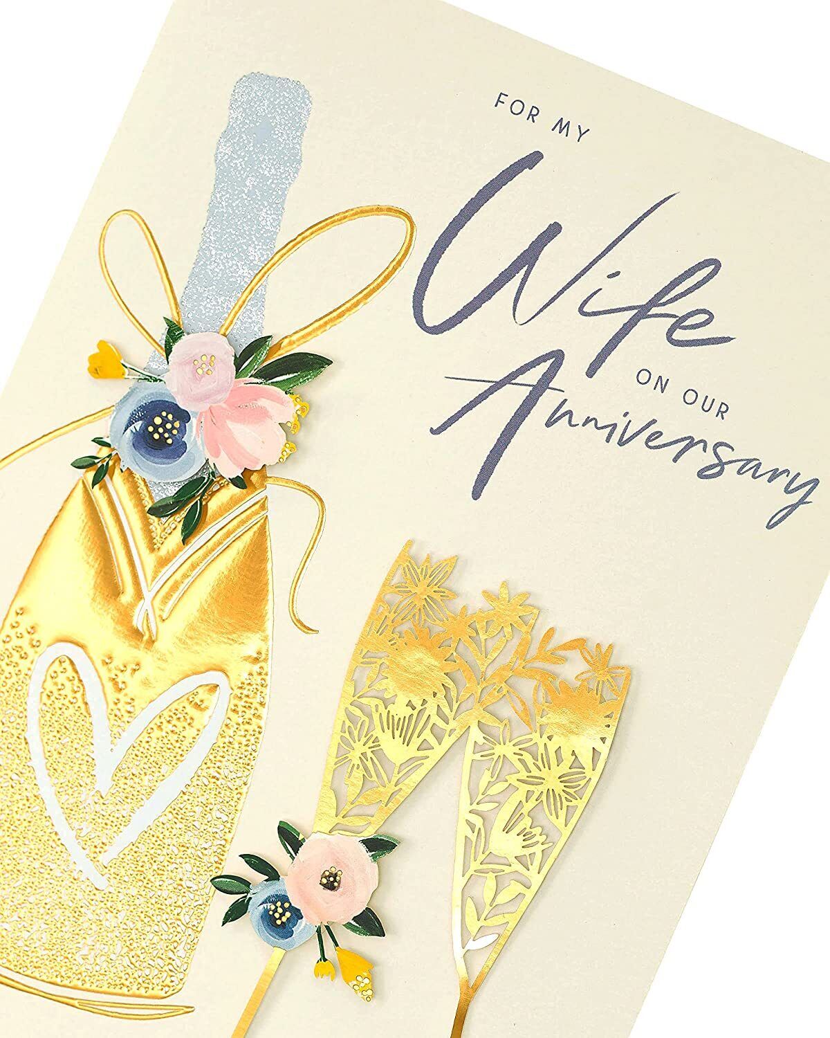 Contemporary Design Wife Wedding Anniversary Card