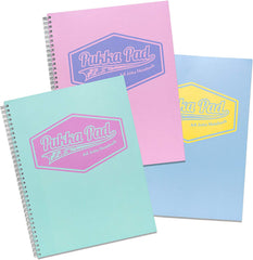 Pukka Pad Jotta A4 Wirebound Card Cover Notebook Ruled 200 Pages Pastel Blue/Pink/Mint (Pack 3) - 8628-PST