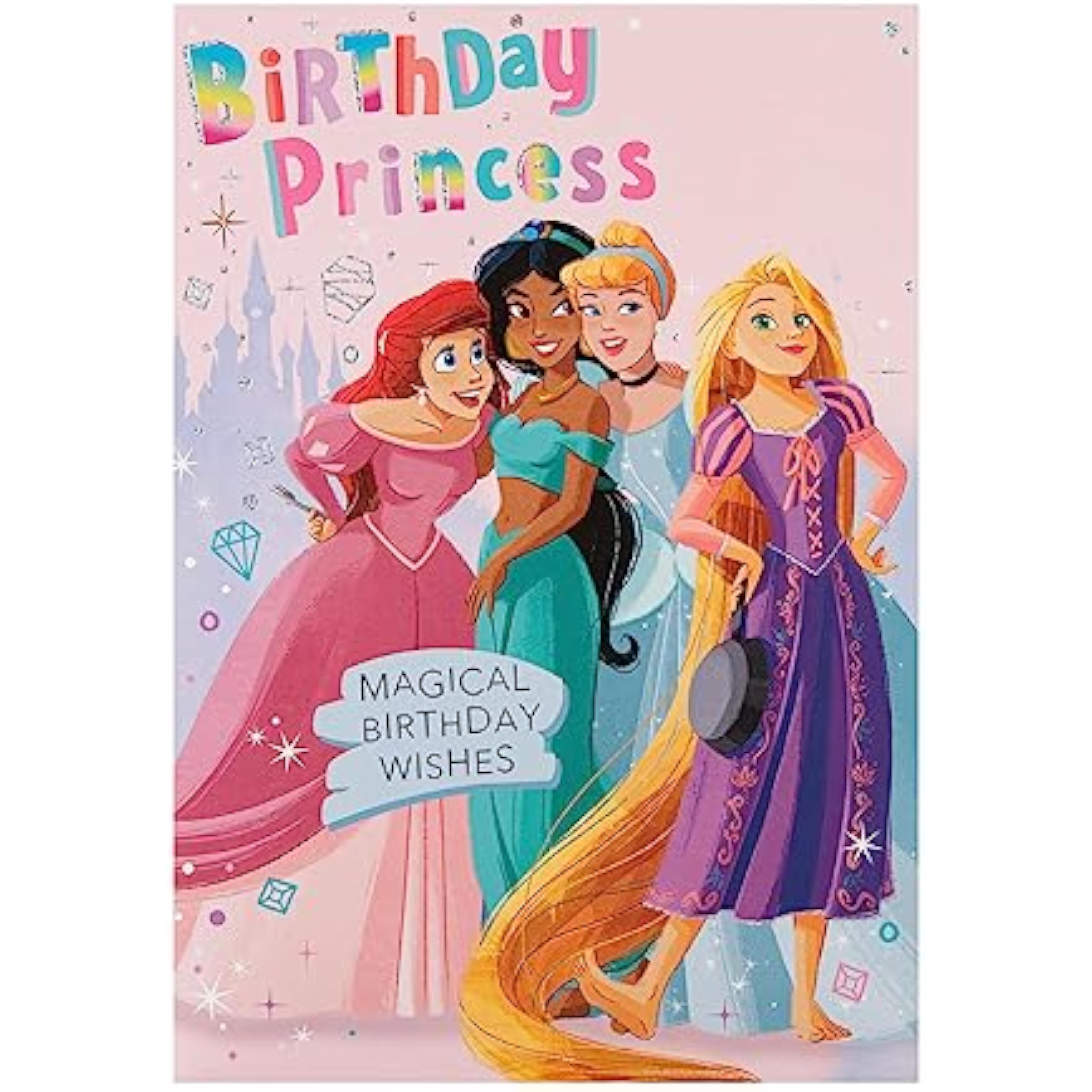 Disney Princesses Design with Sticker Sheet Birthday Card