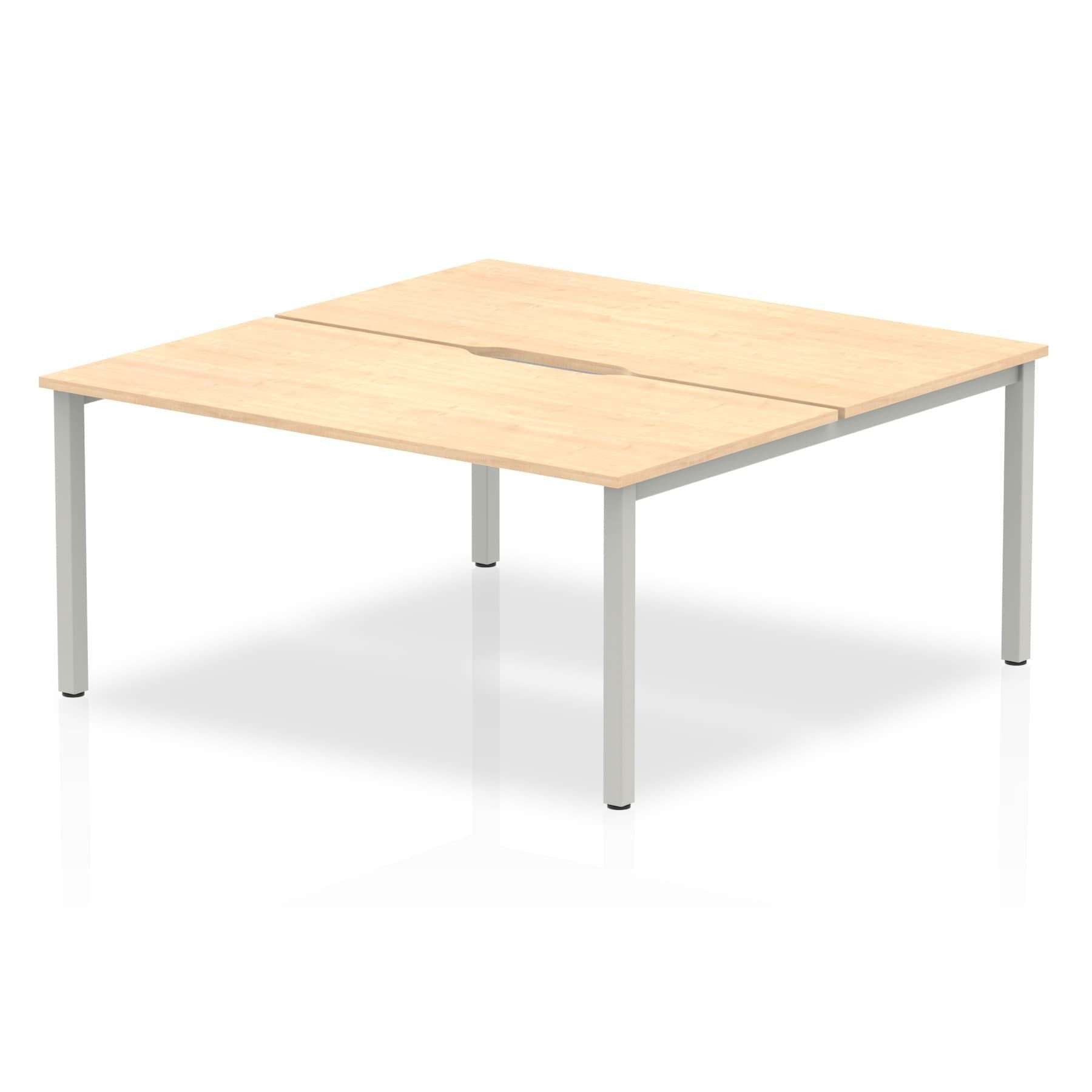 Evolve Plus 1600mm Back to Back 2 Person Desk Maple Top Silver Frame BE169 DD