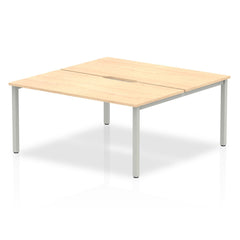 Evolve Plus 1600mm Back to Back 2 Person Desk Maple Top Silver Frame BE169 DD