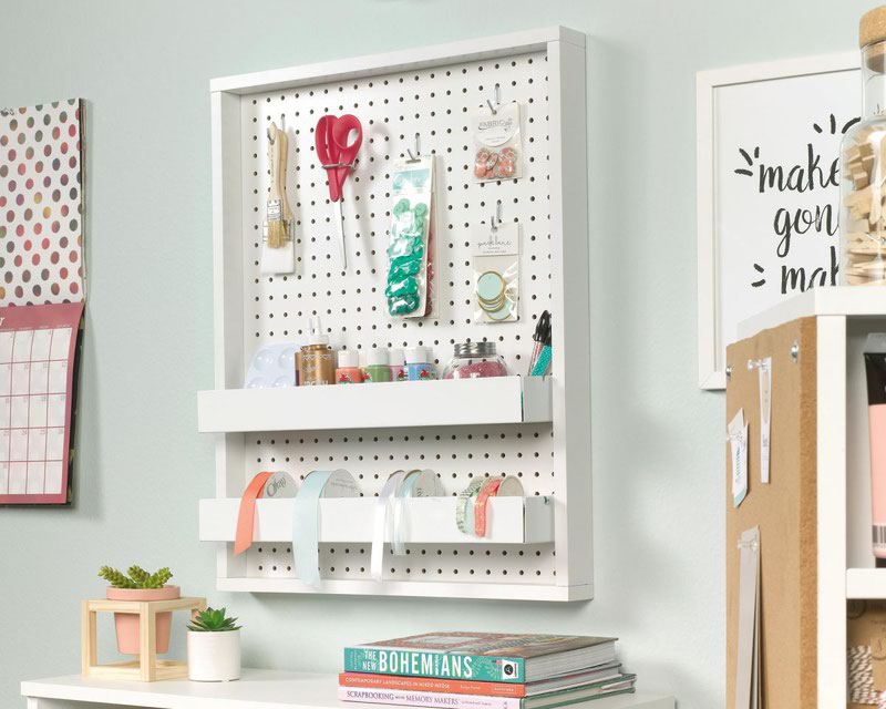 Teknik Craft Wall Mounted Peg Board W710 x D64 x H562mm White Finish - 5423411