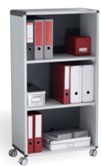 Fast Paper Mobile Bookcase 3 Compartment 2 Shelves Grey/Charcoal - F381K211 DD
