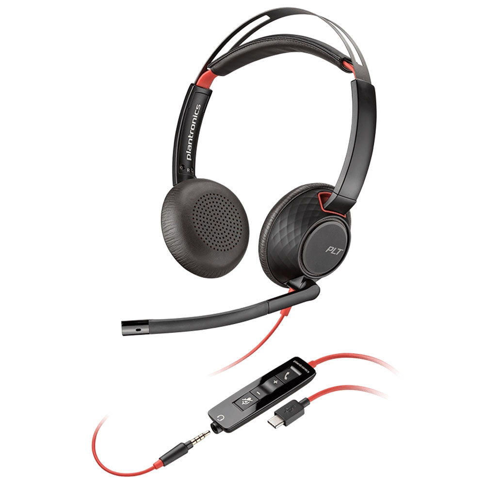 HP Poly Blackwire C5220 USB-C Wired Headset + Inline Cable
