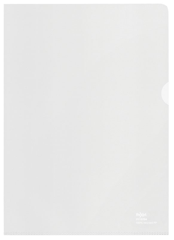 Rexel 100% Recycled A4 Folders Embossed Extra Strong Polypropylene 100 Micron (Pack 100) 2115704