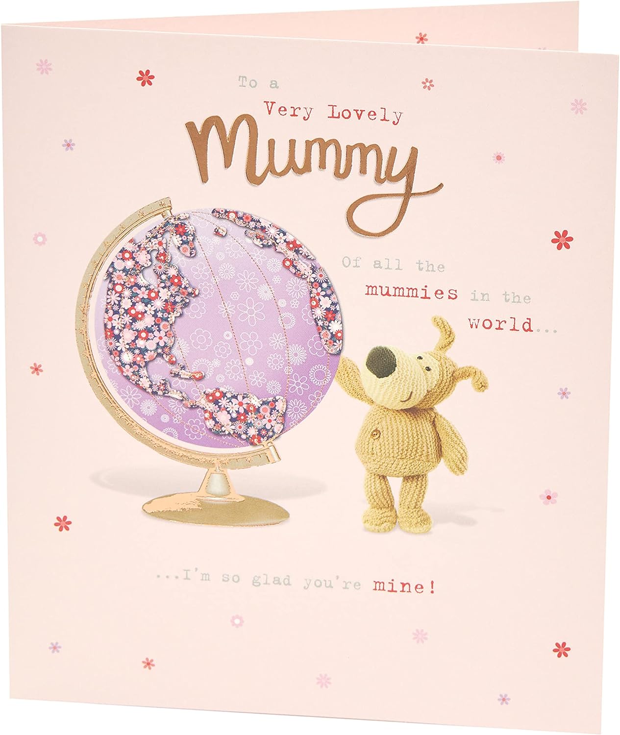 Boofle Birthday Card For Mummy With Envelope - Sweet Design And Big World Globe