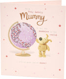Boofle Birthday Card For Mummy With Envelope - Sweet Design And Big World Globe