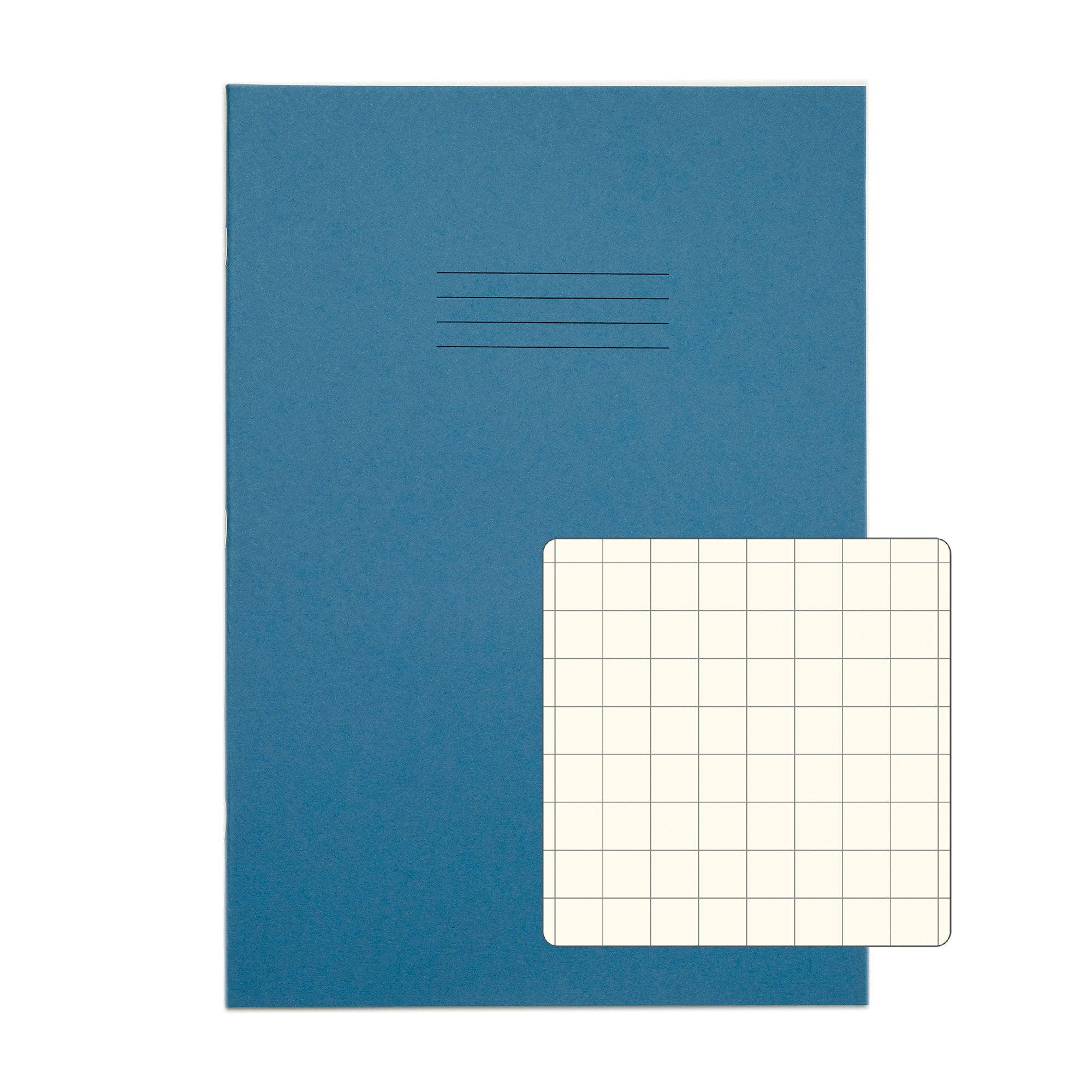 Rhino A4 Special Exercise Book 48 Page 12mm Squares S10 Light Blue with Tinted Cream Paper (Pack 10) - EX681339CV-6 DD