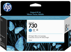 HP No 730 Cyan Standard Capacity Ink Cartridge 130ml - P2V62A