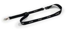 Durable STAFF Textile Lanyard with Snap Hook & Safety Release 20 x 440mm Black (Pack 10) - 823901