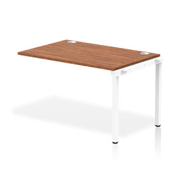 Impulse Single Row Bench Desk Extension Kit W1200 x D800 x H730mm Walnut Finish White Frame - IB00362 DD