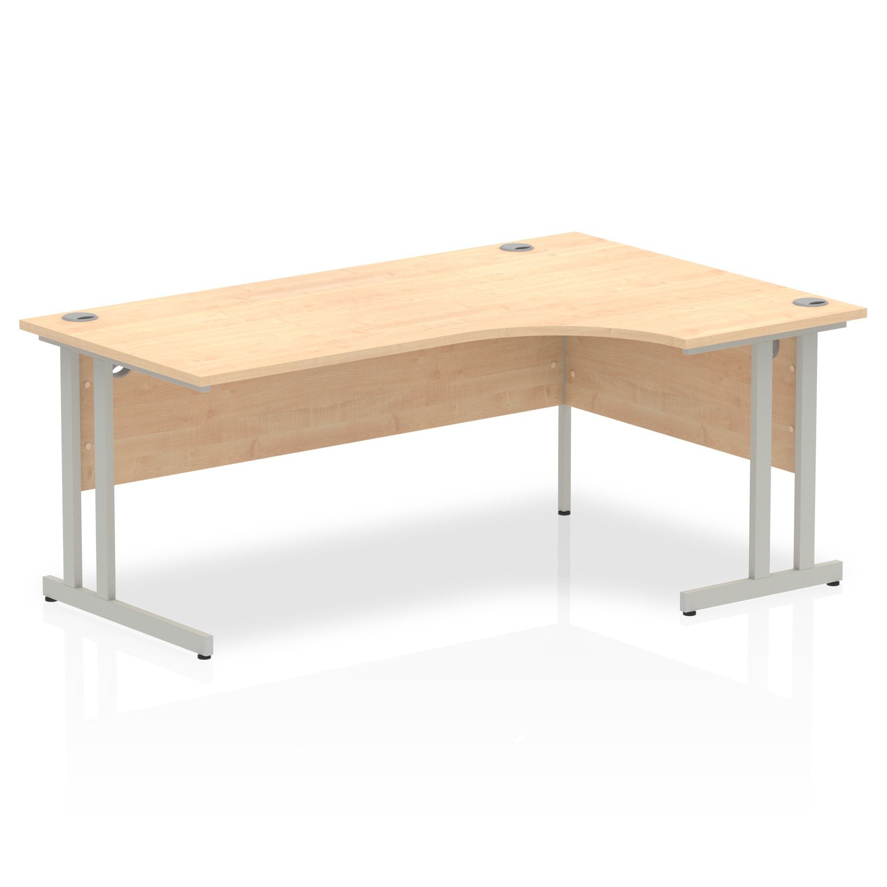 Dynamic Impulse 1800mm Right Crescent Desk Maple Top Silver Cantilever Leg I000368 DD