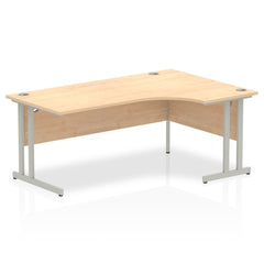Dynamic Impulse 1800mm Right Crescent Desk Maple Top Silver Cantilever Leg I000368 DD
