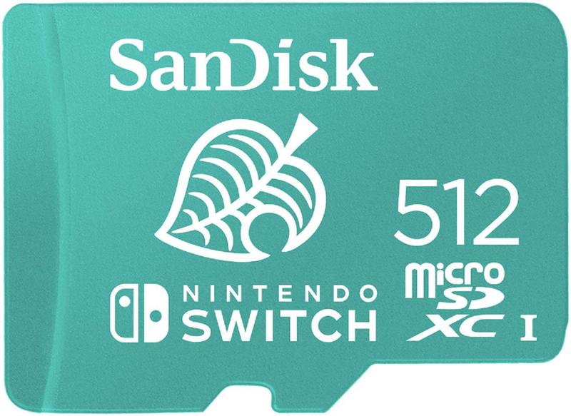 SanDisk 512GB Nintendo V30 100MBs MicroSDXC Memory Card and Adapter