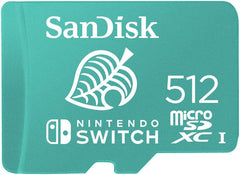 SanDisk 512GB Nintendo V30 100MBs MicroSDXC Memory Card and Adapter