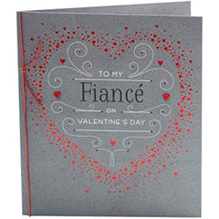 Fianc� Valentines Day Card With Envelope - Red Heart Design