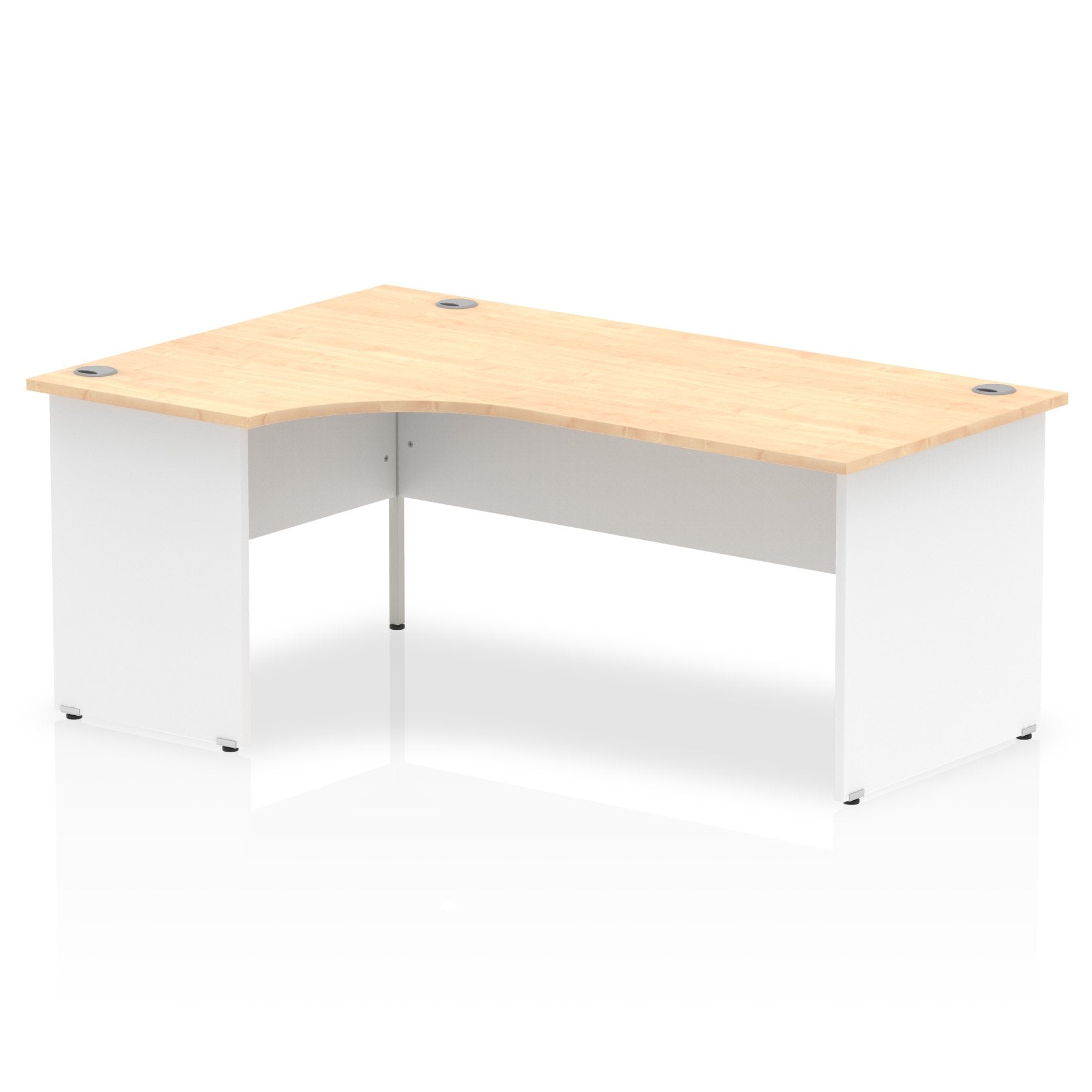 Dynamic Impulse 1800mm Left Crescent Desk Maple Top White Panel End Leg TT000114 DD