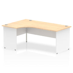 Dynamic Impulse 1800mm Left Crescent Desk Maple Top White Panel End Leg TT000114 DD