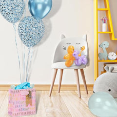 Glick Luxury Happy Birthday Pink Gift Bag - Small 140 x 140 x 60 mm. Beautiful Happy Birthday Gift Bag, Pink