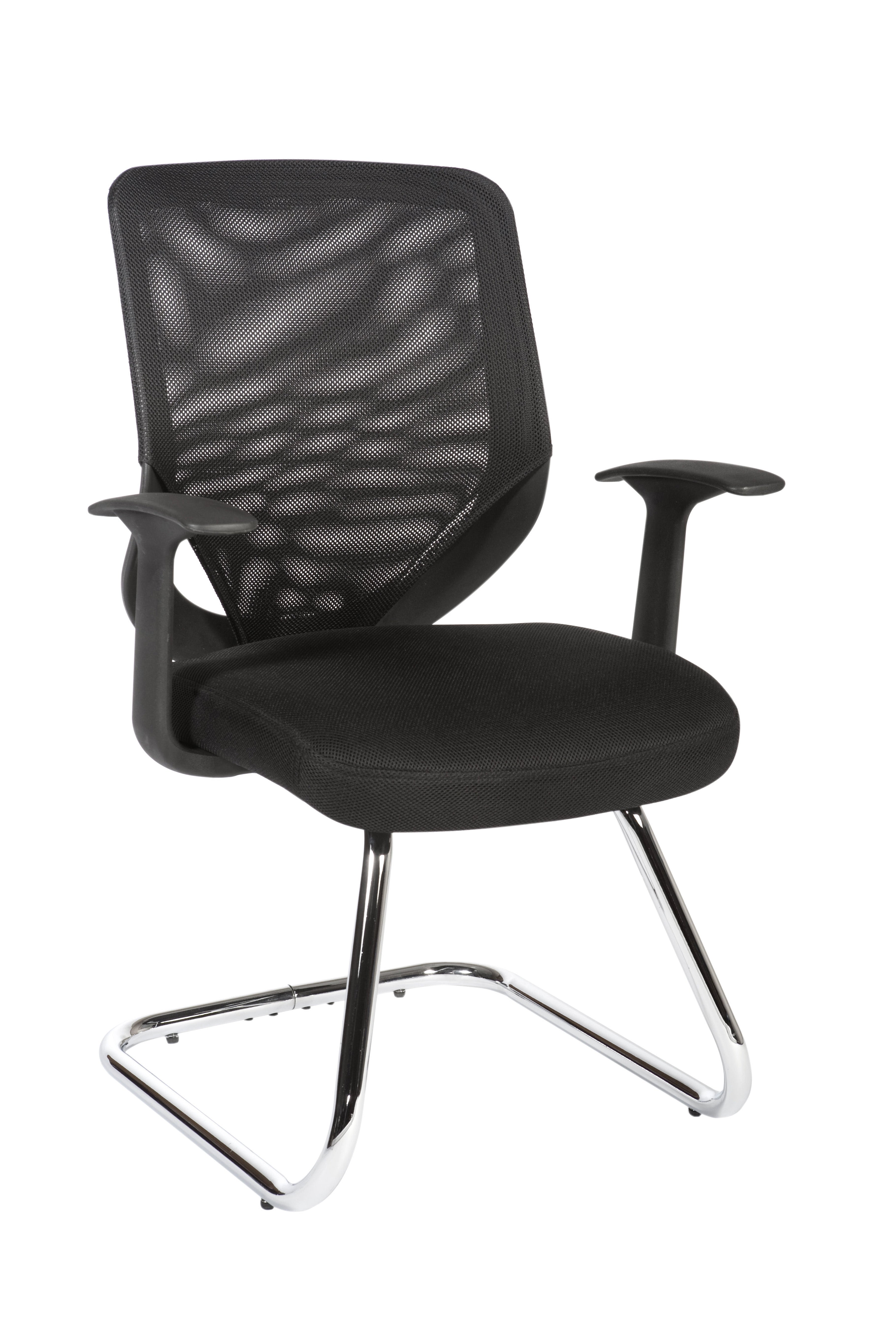 Nova Cantilever Mesh Back Reception/Boardroom/Visitors Chair Black - 1102 DD
