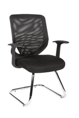 Nova Cantilever Mesh Back Reception/Boardroom/Visitors Chair Black - 1102 DD