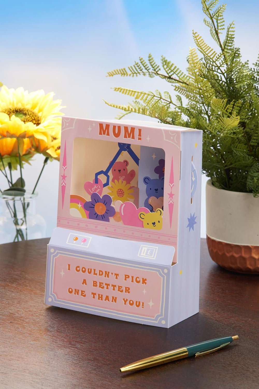 UK Greetings Mother's Day Card for Mum - Interactive Teddy Machine Design