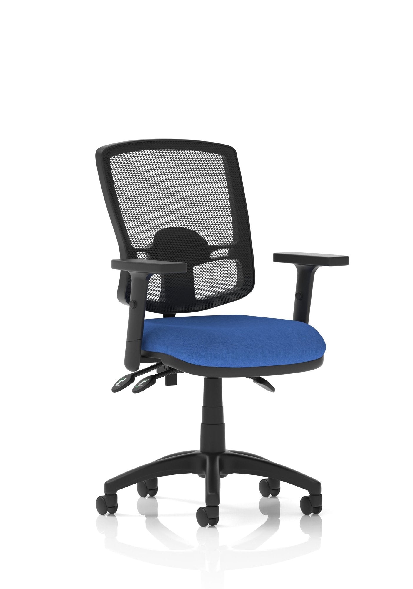 Eclipse Plus III Deluxe Medium Mesh Back Task Operator Office Chair Blue Seat With Height Adjustable Arms - KC0402 DD
